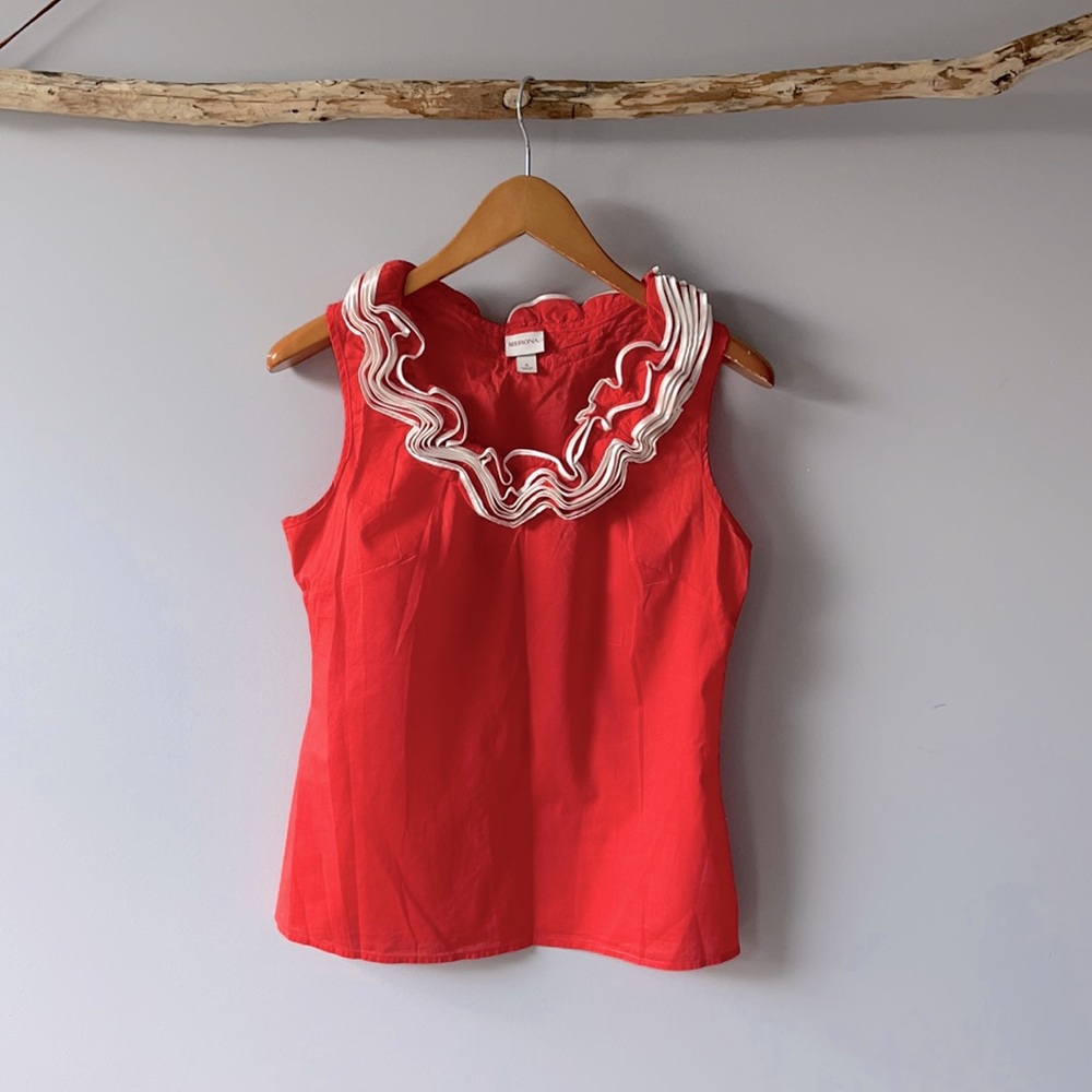 Adorable Merona sleeveless coral top w side zip S